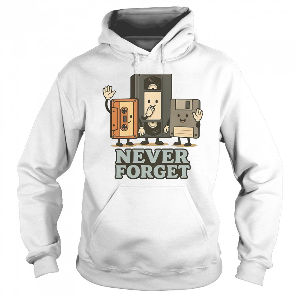 Never Forget 90s Retro Tech Cartoon T-Shirt Hoodie