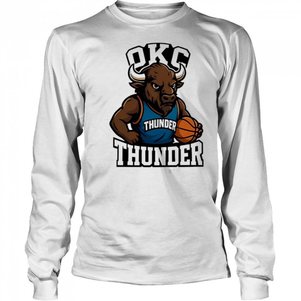 Oklahoma City Okc Thunder Up Okc Rumble mascot cartoon shirt Long Sleeved