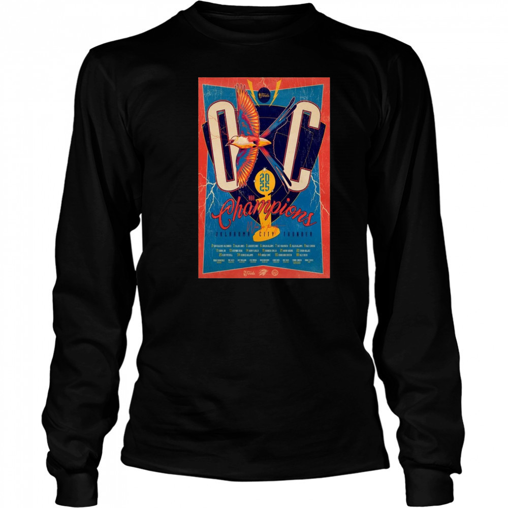 Oklahoma City Thunder Champions Poster T-Shirt Long Sleeved