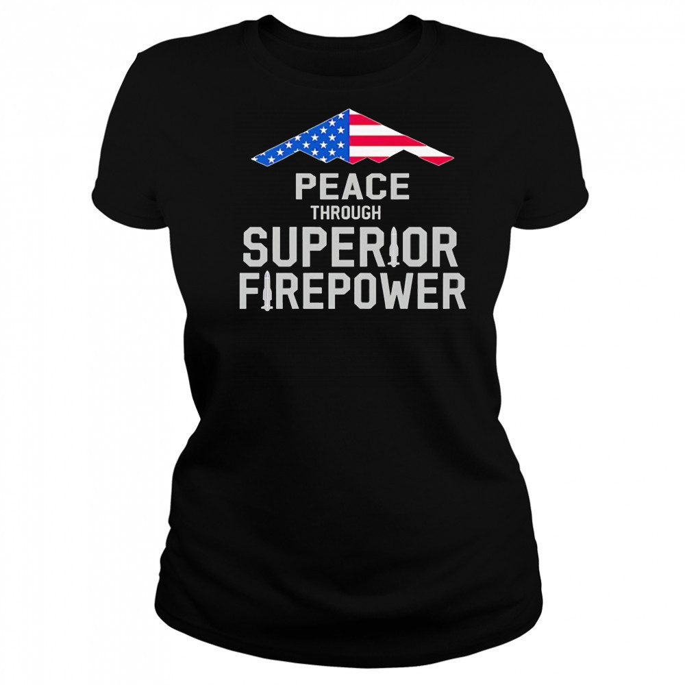 Peace through Superior Firepower American flag shirt Women's T-shirt