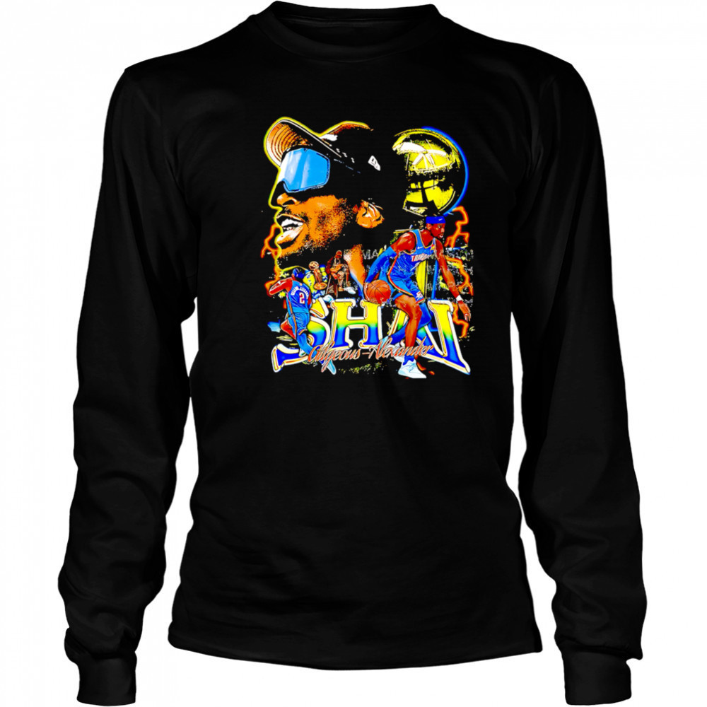Shai Gilgeous-Alexander OKC Thunder 2025 NBA Champ graphic retro shirt Long Sleeved