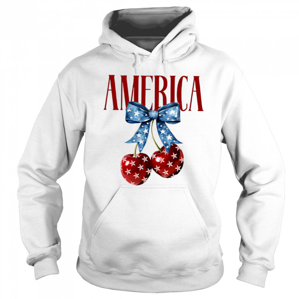American flag cherry bow shirt Hoodie