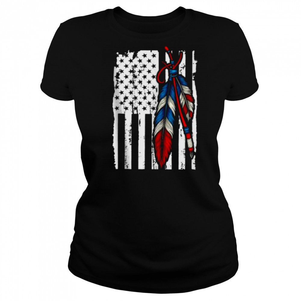 American Flag Native Feather Pride Month Indigenous SHirt Women's T-shirt