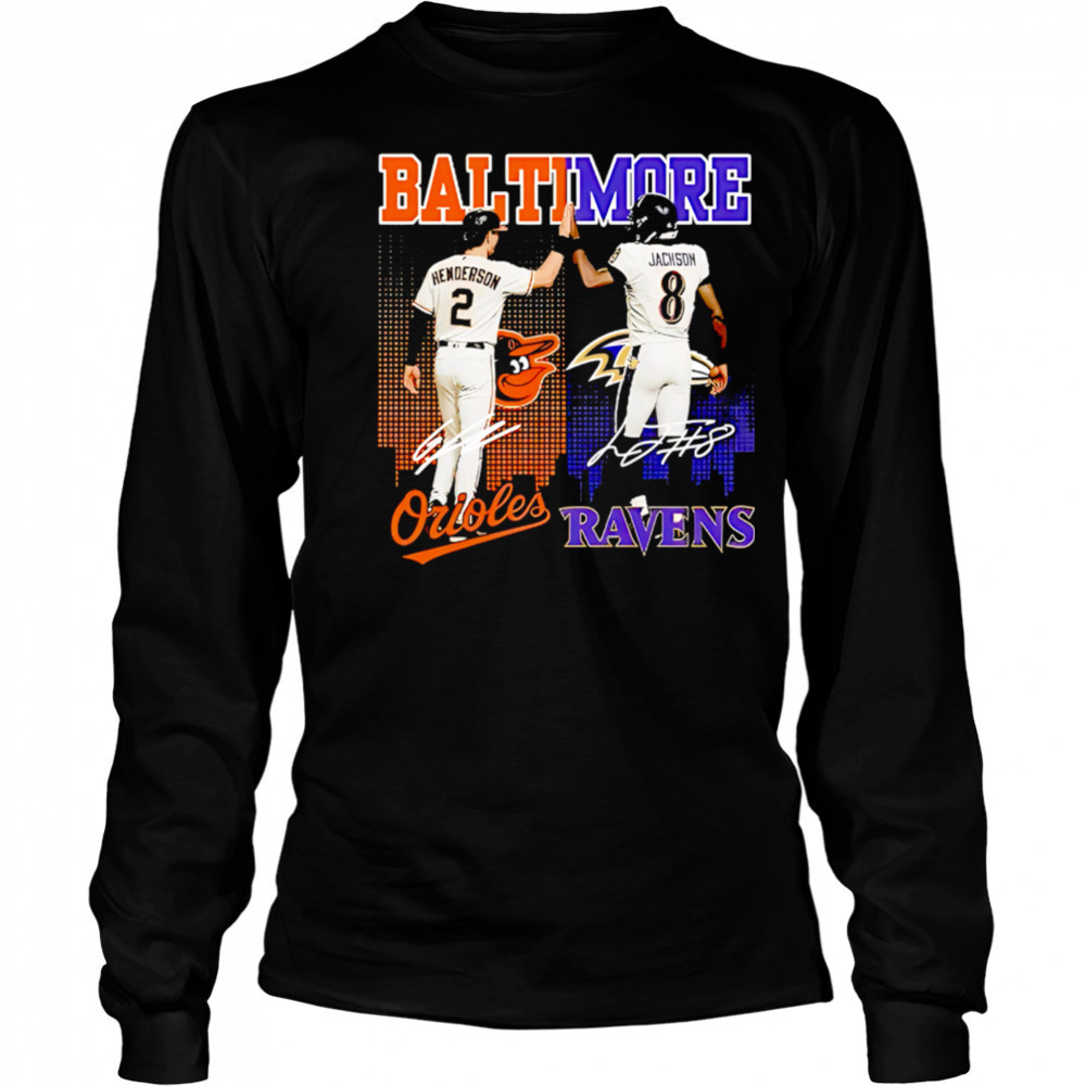 Baltimore orioles and ravens and star power shirt Long Sleeved