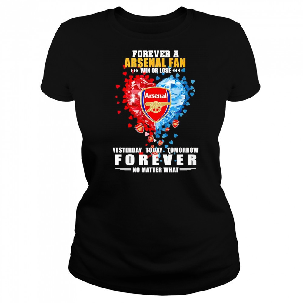 Forever a Arsenal fan win or lose yesterday today tomorrow shirt Women's T-shirt