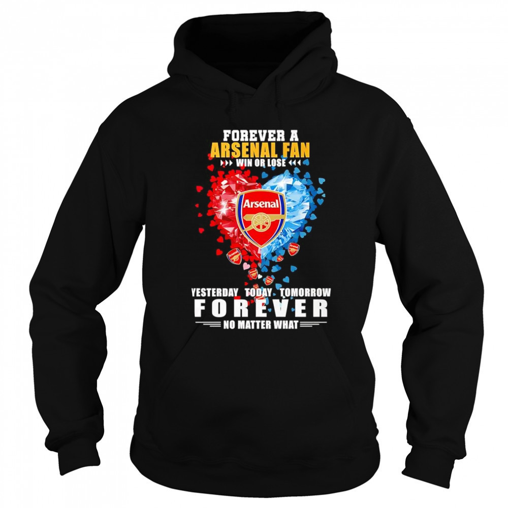 Forever a Arsenal fan win or lose yesterday today tomorrow shirt Hoodie