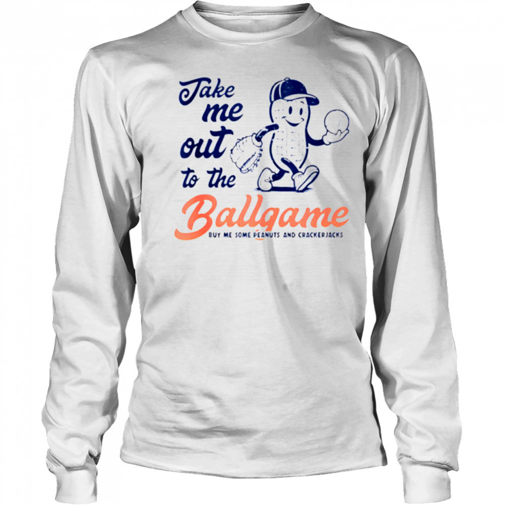 Funny Peanuts Take Me Out To The Ball Game Baseball Shirt Long Sleeved