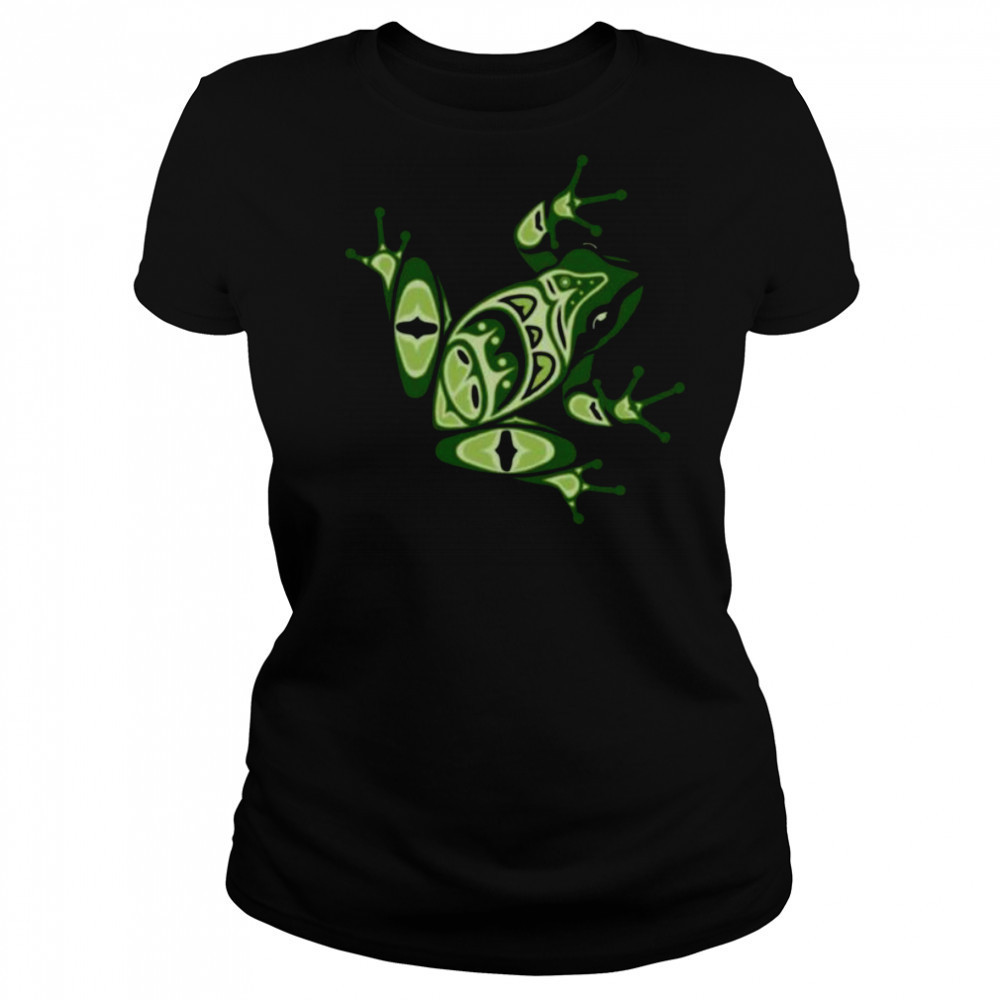 Green Frog Pacific Northwest Native American Indian Style Shirt Women's T-shirt