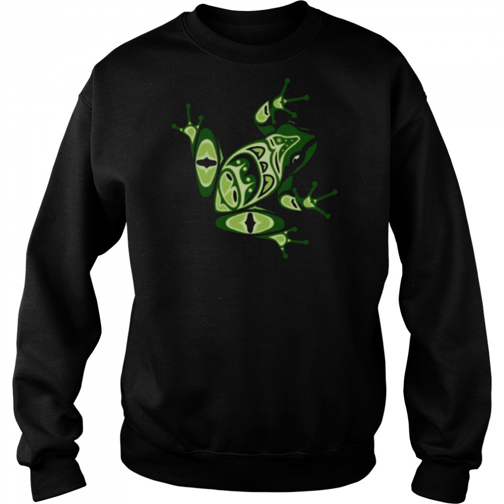 Green Frog Pacific Northwest Native American Indian Style Shirt Sweatshirt