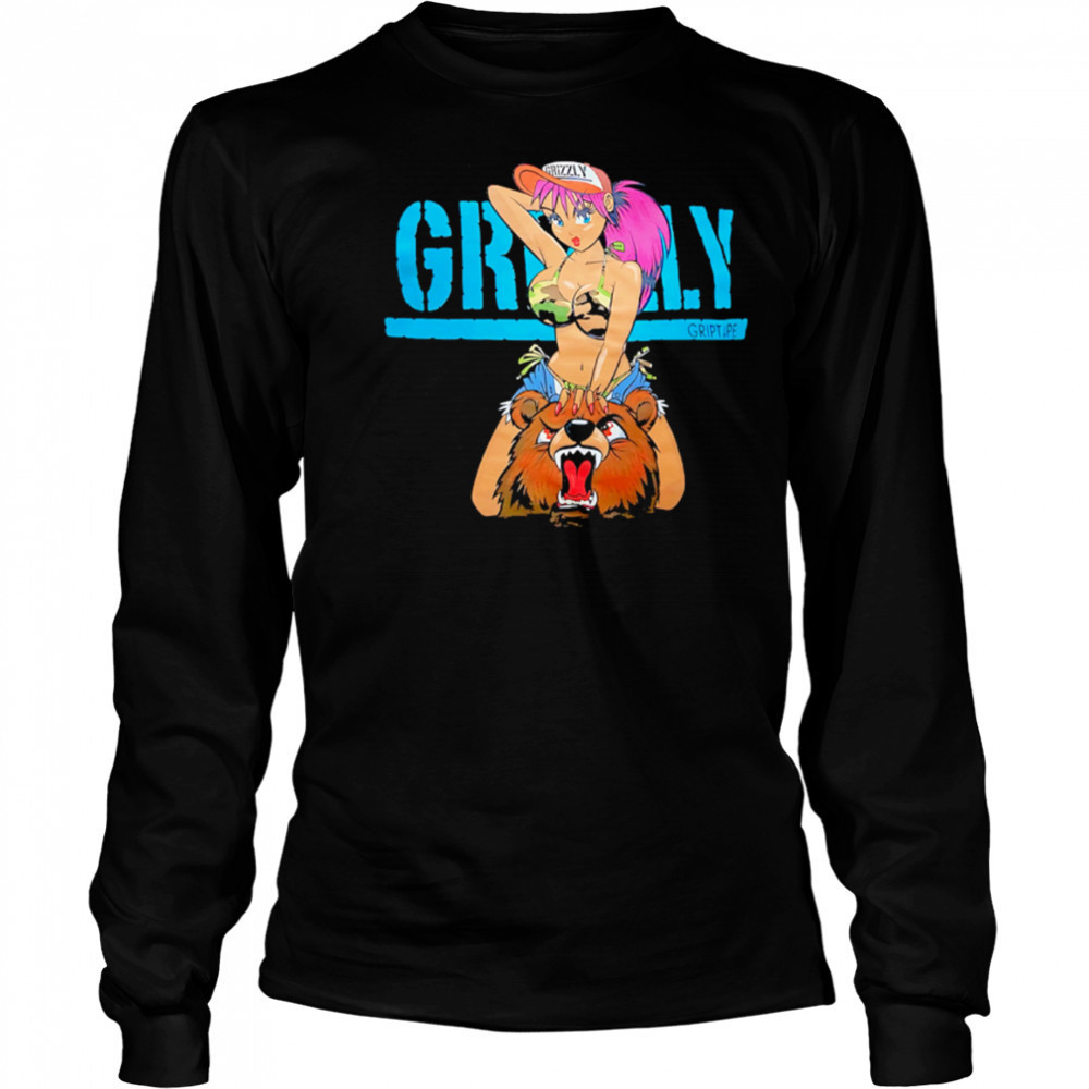 Grizzly Griptape girl riding a bear shirt Long Sleeved