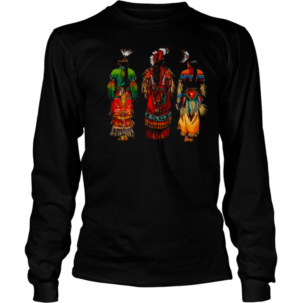Indian Tribe Native American Feather Headdress Indian Chief Shirt Long Sleeved