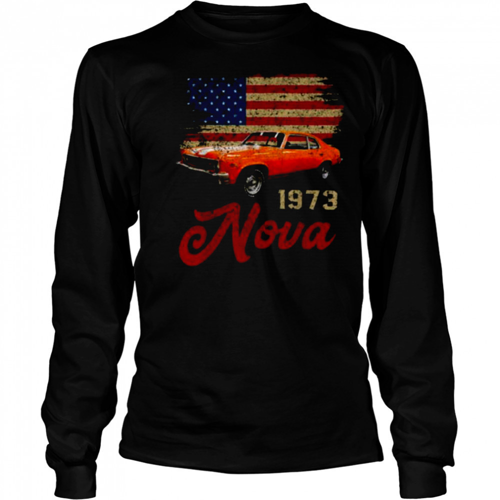 Jersey Style Nova 73 1973 Classic Old School Muscle Car T Shirt Long Sleeved