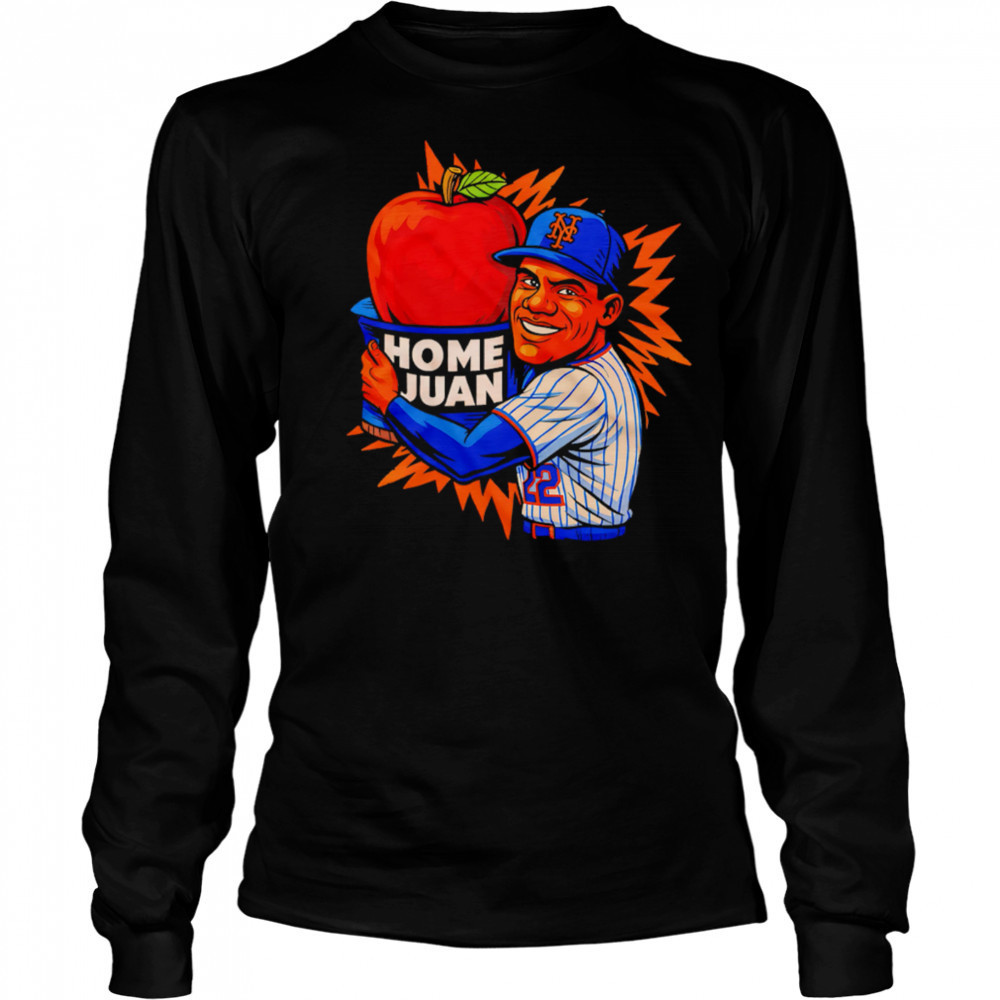 Juan Soto New York Mets Home Juan Apple Caricature Player shirt Long Sleeved