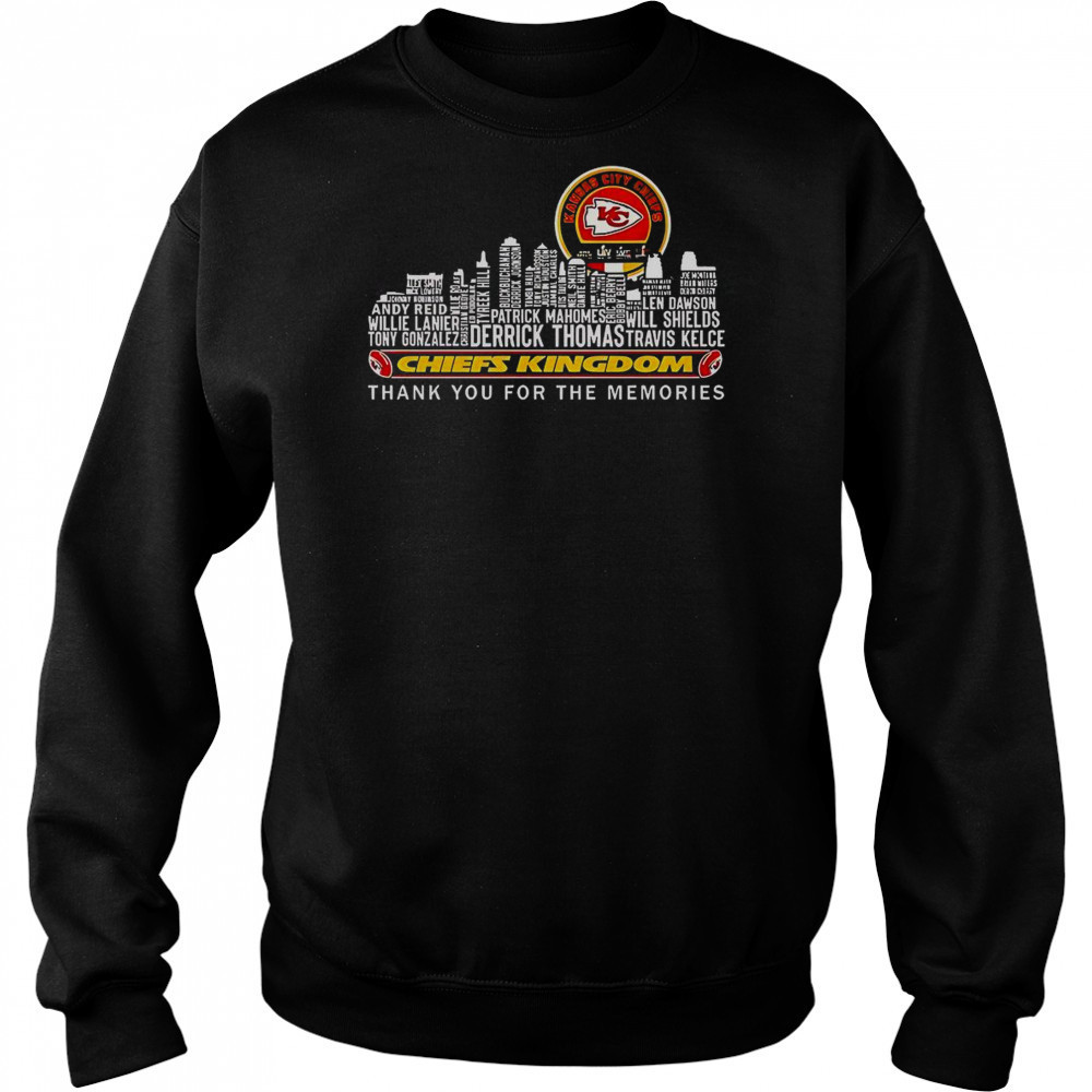 Kansas City Chiefs Football Chiefs Kingdom Thank You For The Memories Skyline T-Shirt Sweatshirt