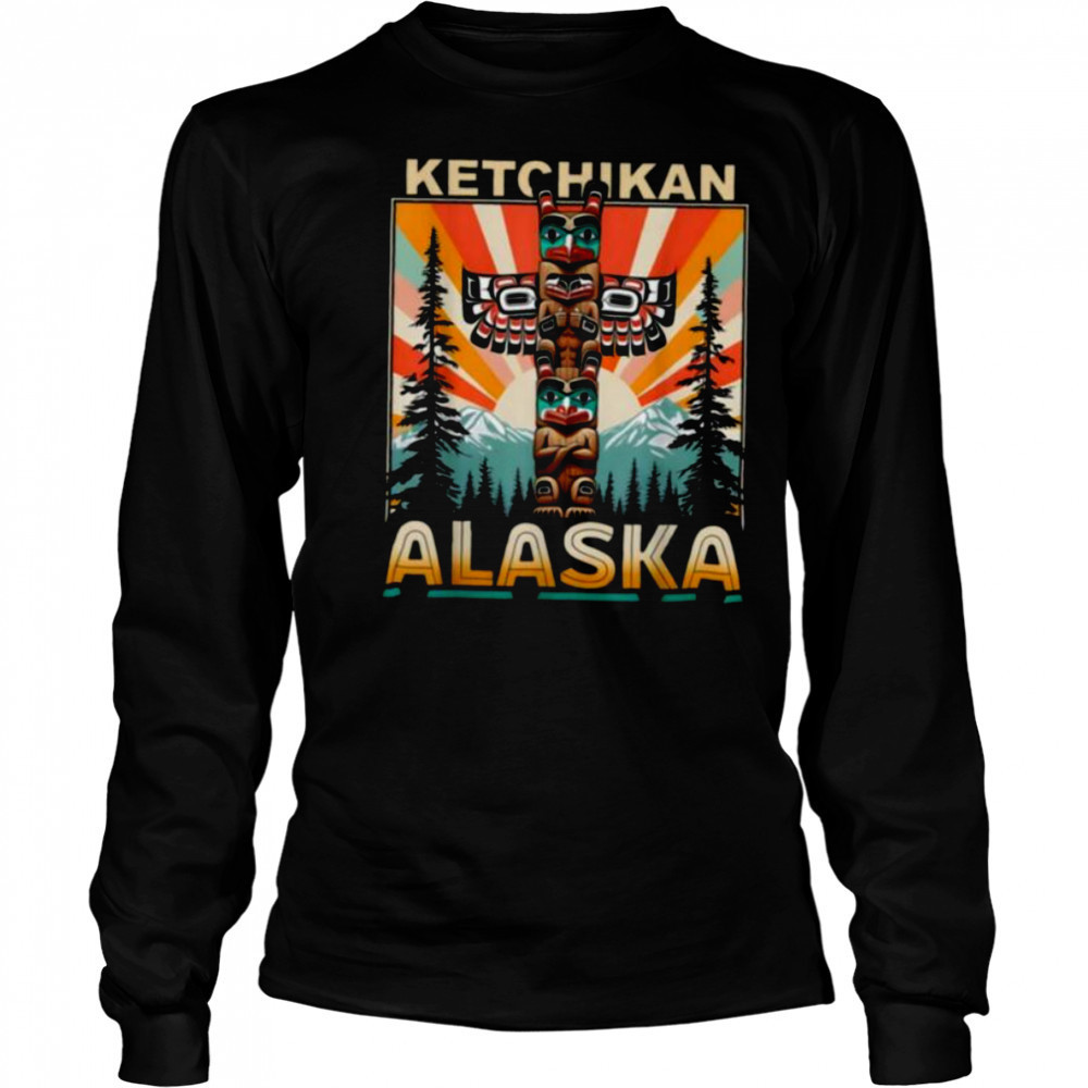 Ketchikan Alaska Native American Indian Totem Pole T Shirt Long Sleeved