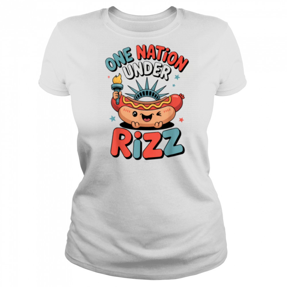 Land of the Rizz Funny Patriotic Day 4th Of July USA Flag T Shirt Women's T-shirt