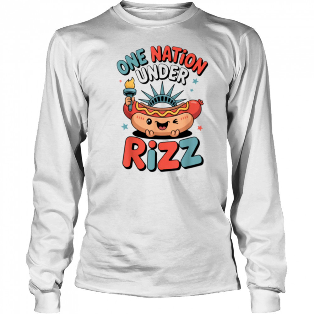 Land of the Rizz Funny Patriotic Day 4th Of July USA Flag T Shirt Long Sleeved