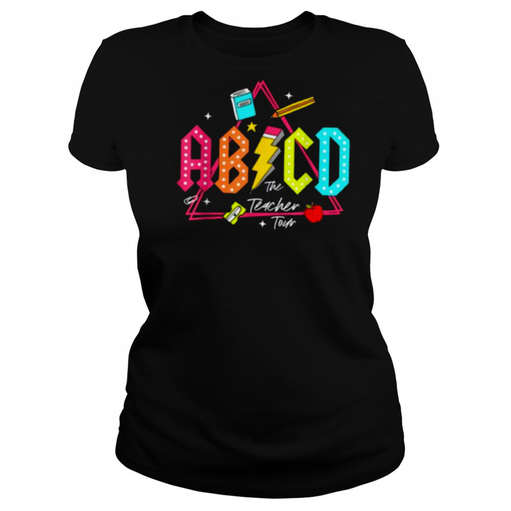 Lightning Bolt ABCD Back To School Tour Teacher 2 Sided T Shirt Women's T-shirt