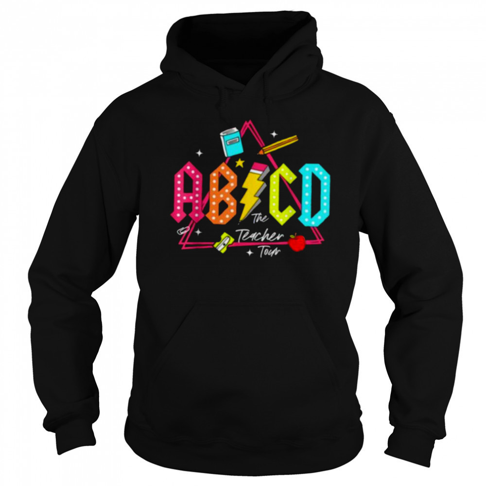 Lightning Bolt ABCD Back To School Tour Teacher 2 Sided T Shirt Hoodie