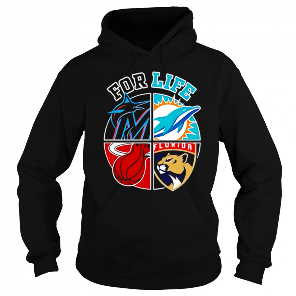 MiamI dolphins marlins heat and panthers for life shirt Hoodie