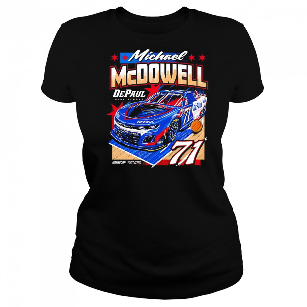 Michael McDowell DePaul blue Demons racing car shirt Women's T-shirt