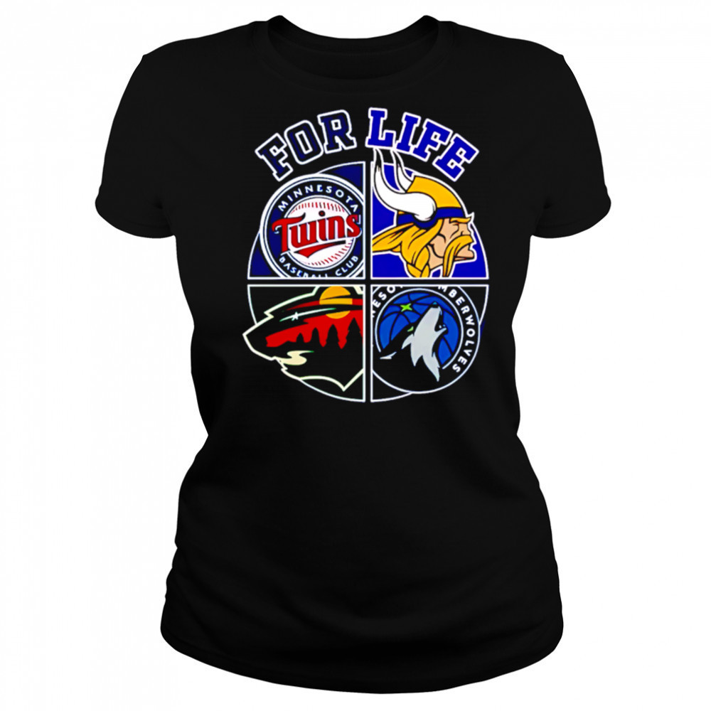 Minnesota vikings twins timberwolves and wild for life shirt Women's T-shirt