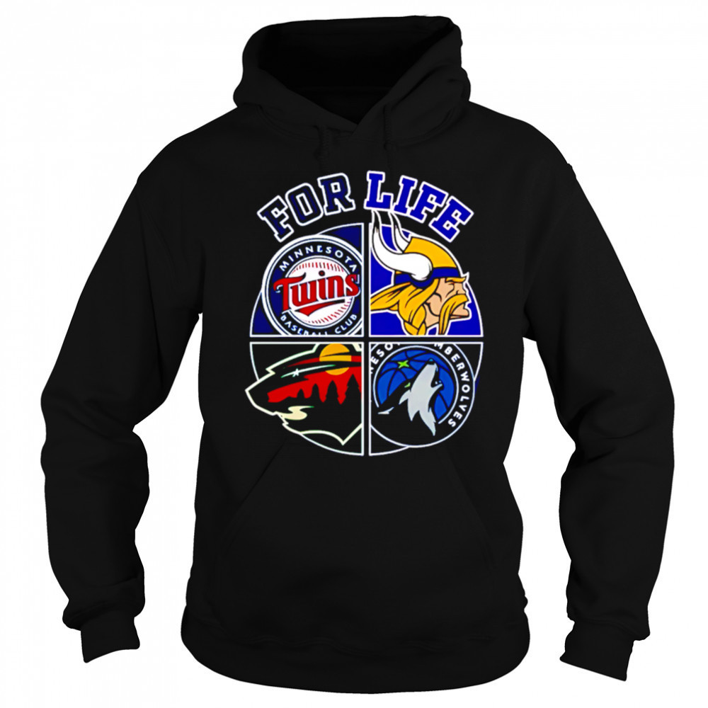 Minnesota vikings twins timberwolves and wild for life shirt Hoodie