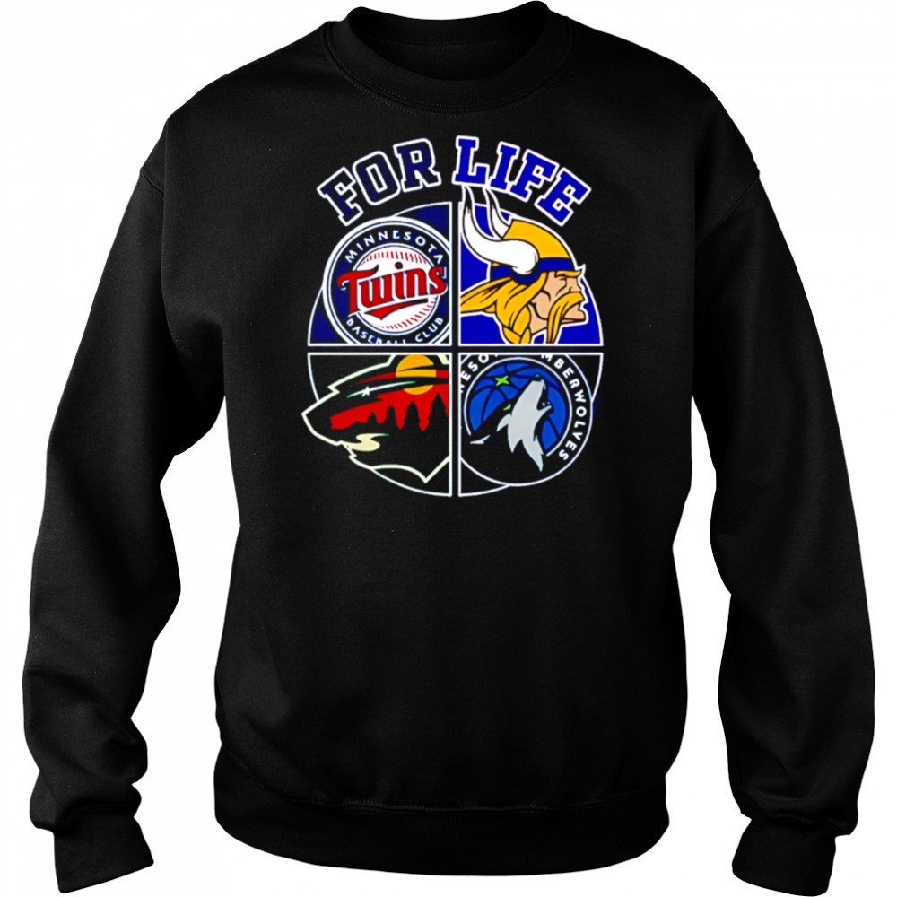 Minnesota vikings twins timberwolves and wild for life shirt Sweatshirt