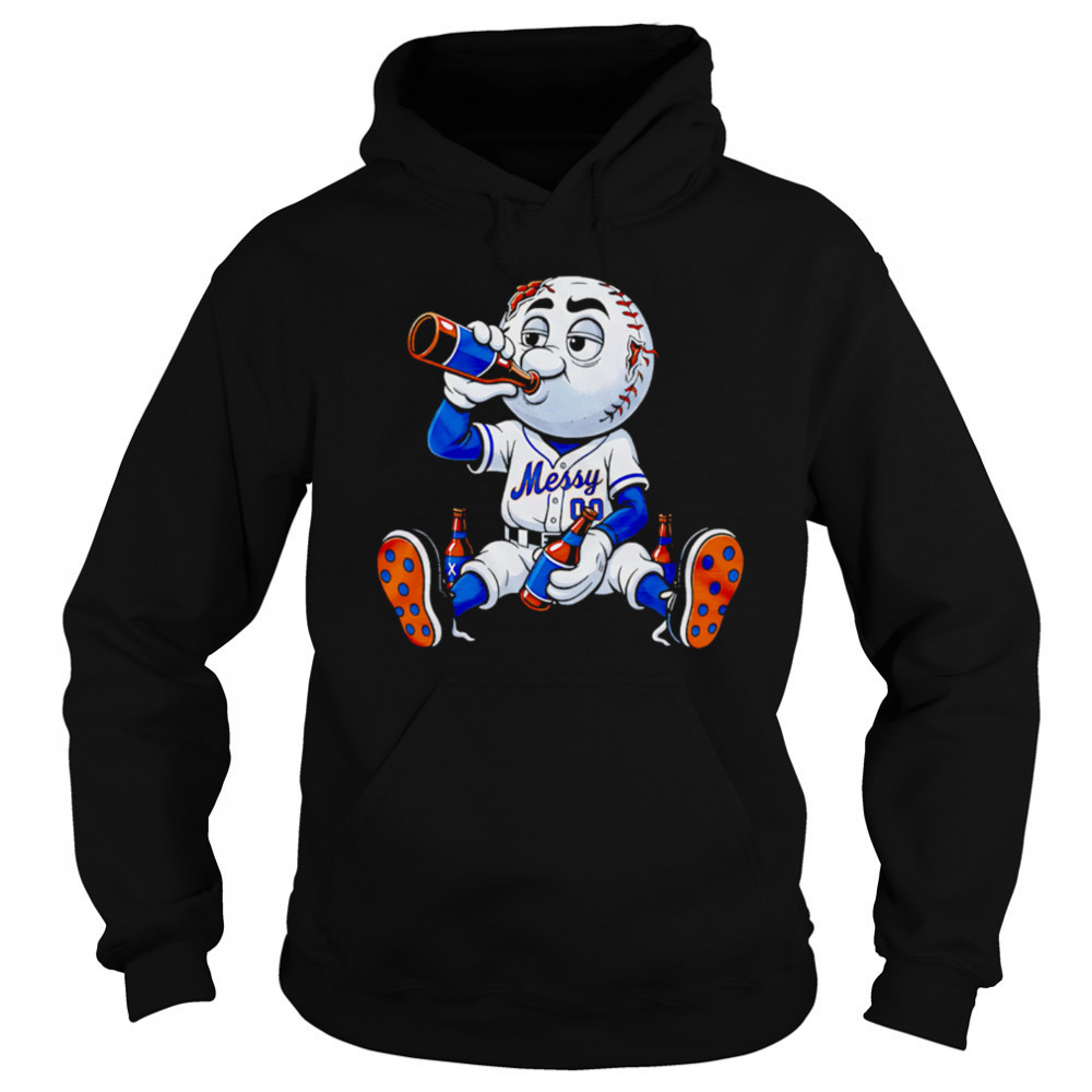 New York Mets Messy mascot drink beer shirt Hoodie