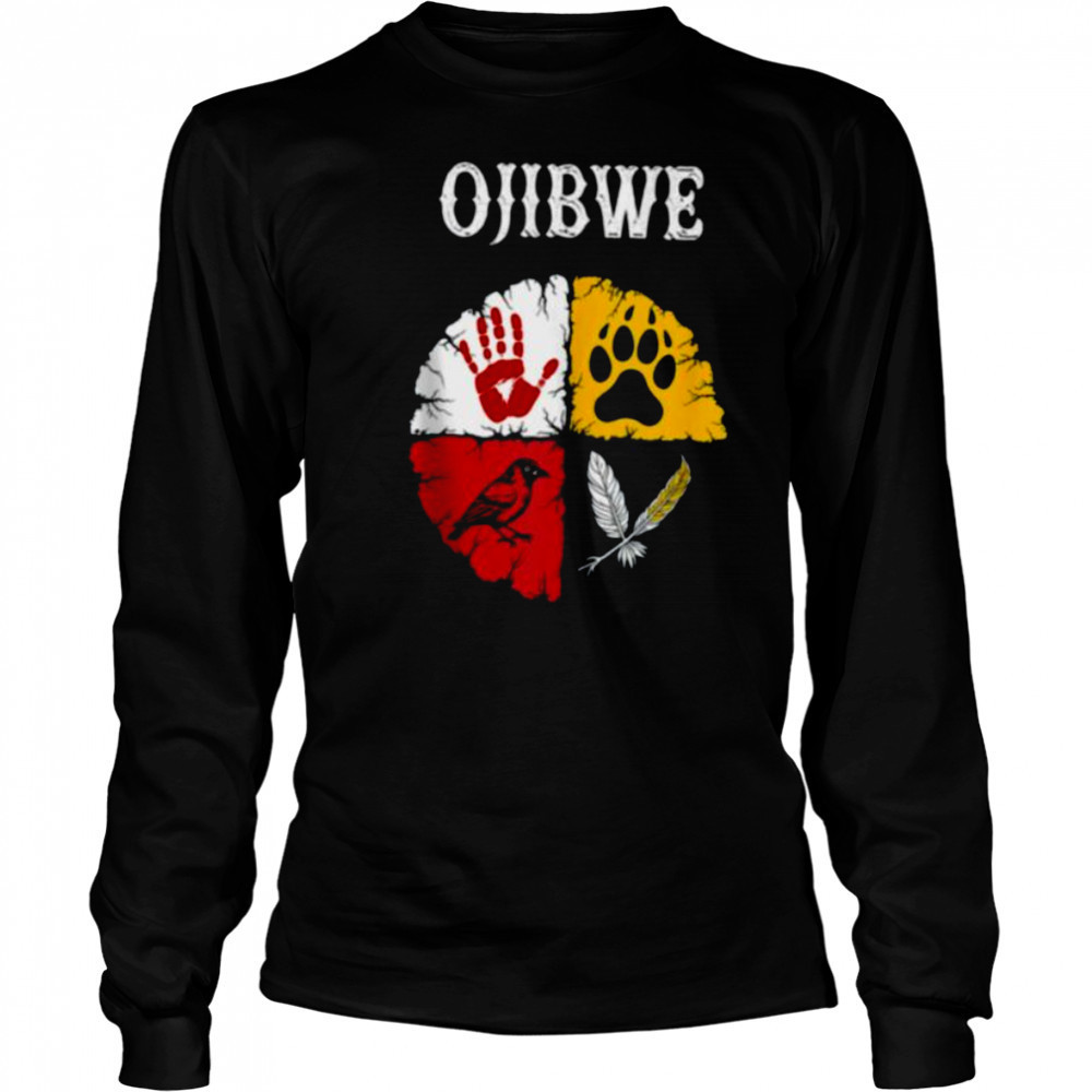 Ojibwe Native American Medicine Wheel Shirt Long Sleeved