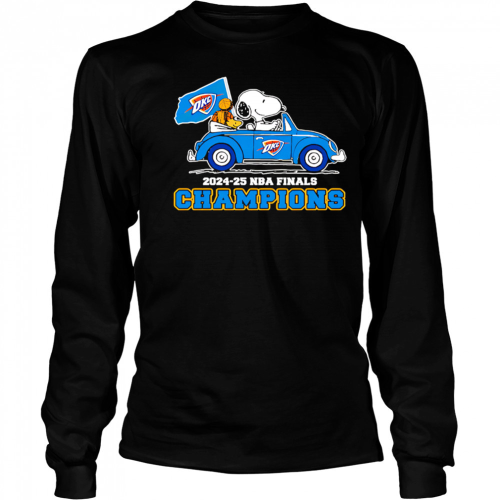 OKC 2025 NBA Finals Champions Snoopy go by car shirt Long Sleeved