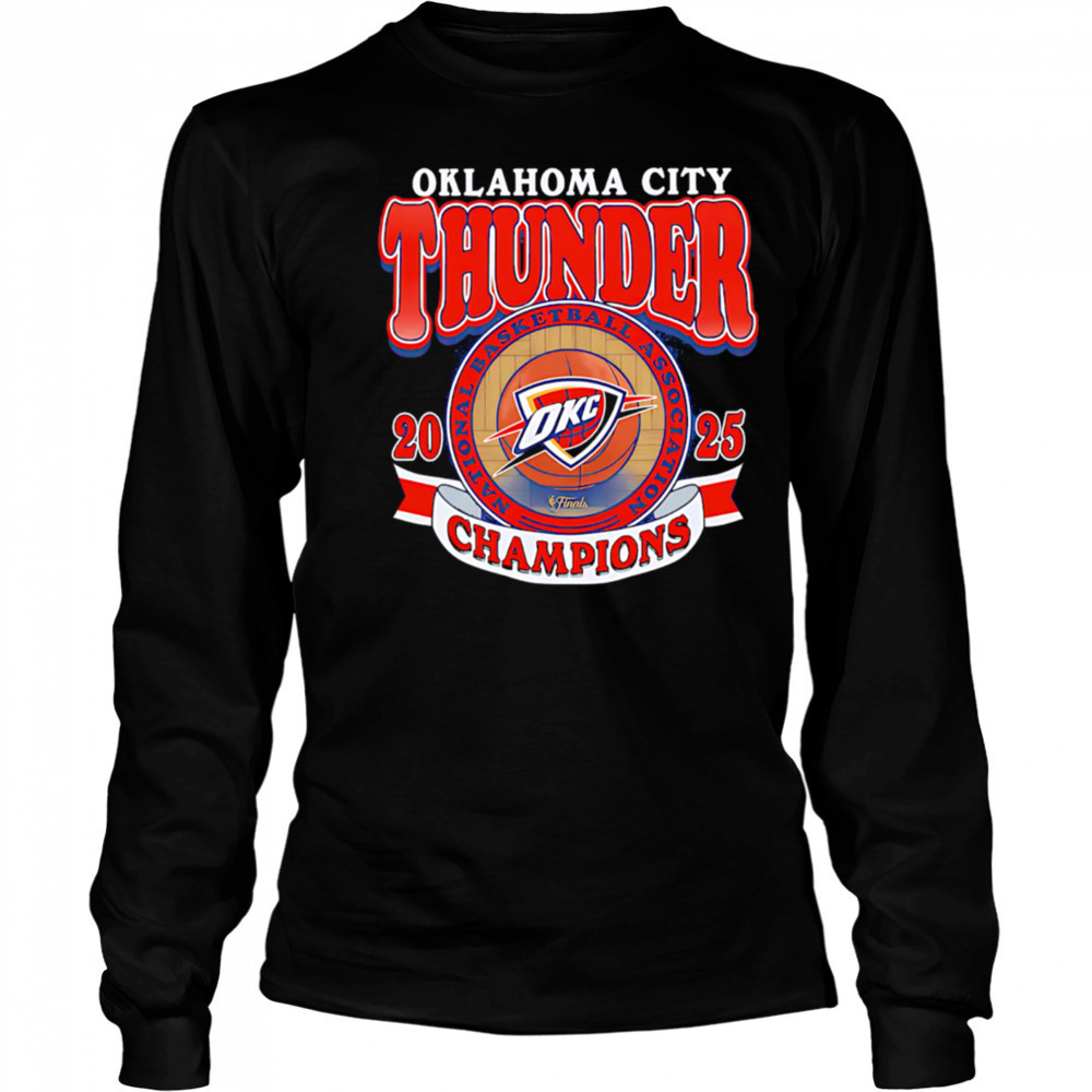 Oklahoma City Thunder 2025 Nba Champions Orange badge shirt Long Sleeved