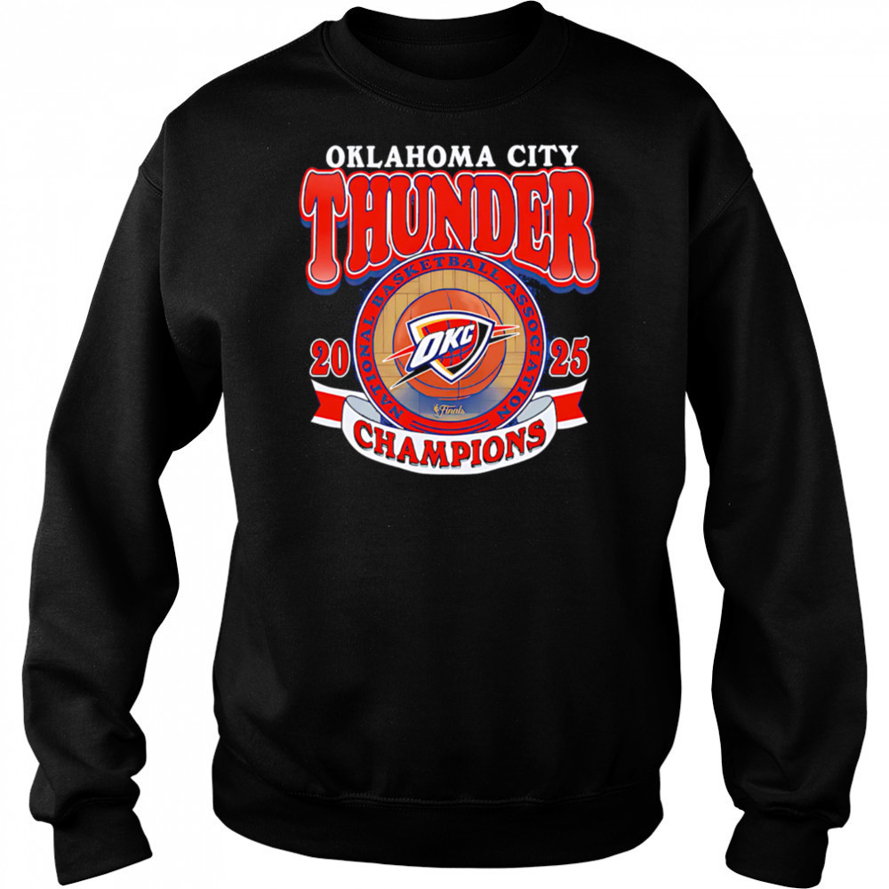 Oklahoma City Thunder 2025 Nba Champions Orange badge shirt Sweatshirt