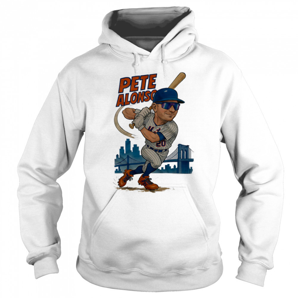 Pete Alonso 20 New York Mets Brooklyn Bridge caricature player shirt Hoodie