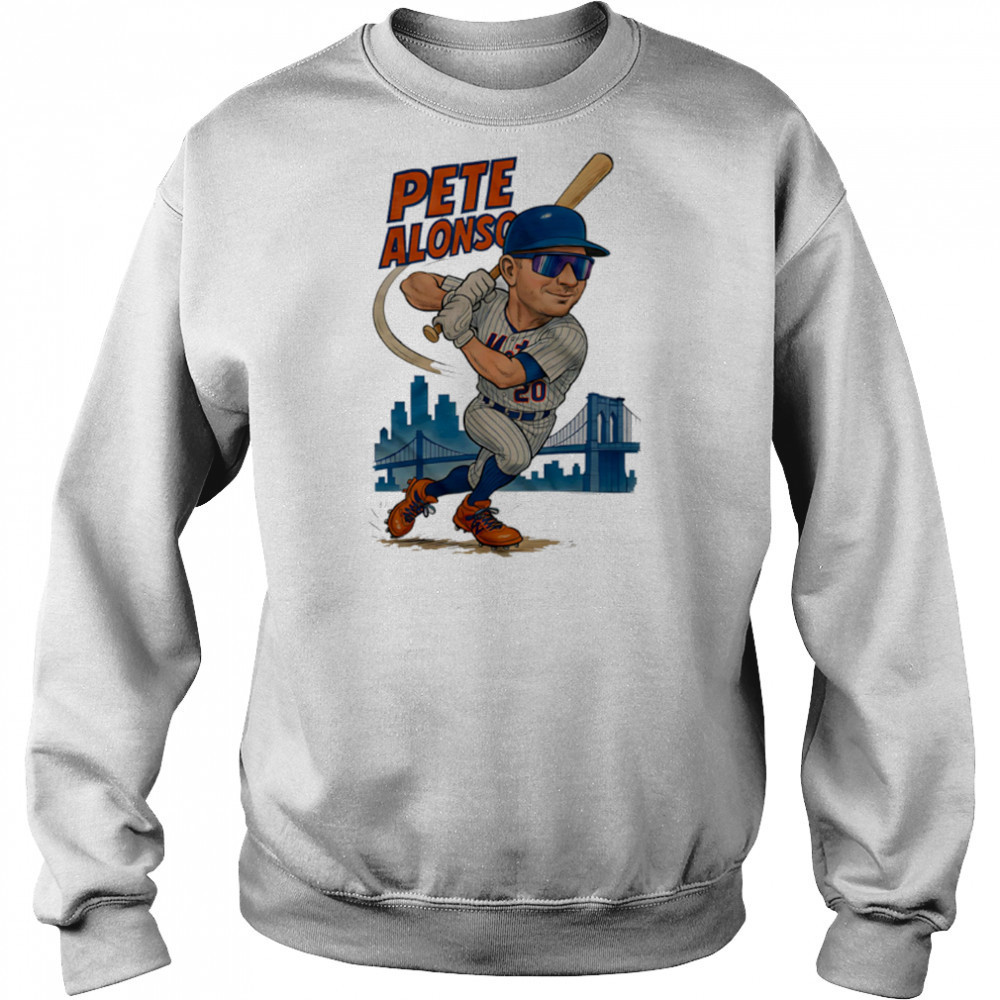 Pete Alonso 20 New York Mets Brooklyn Bridge caricature player shirt Sweatshirt
