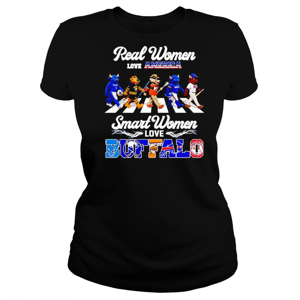 Real women love America smart women love Buffalo sports mascot shirt Women's T-shirt