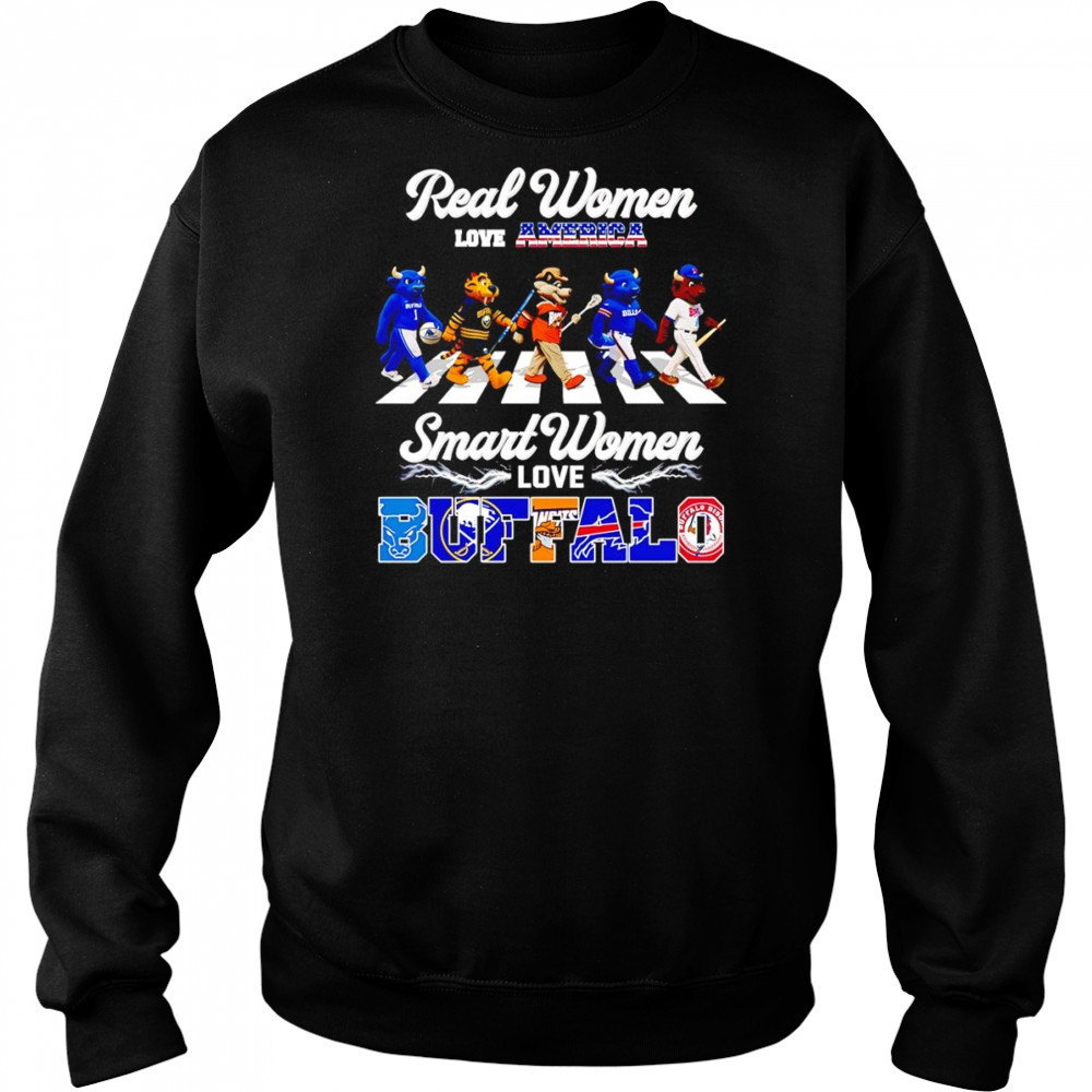 Real women love America smart women love Buffalo sports mascot shirt Sweatshirt