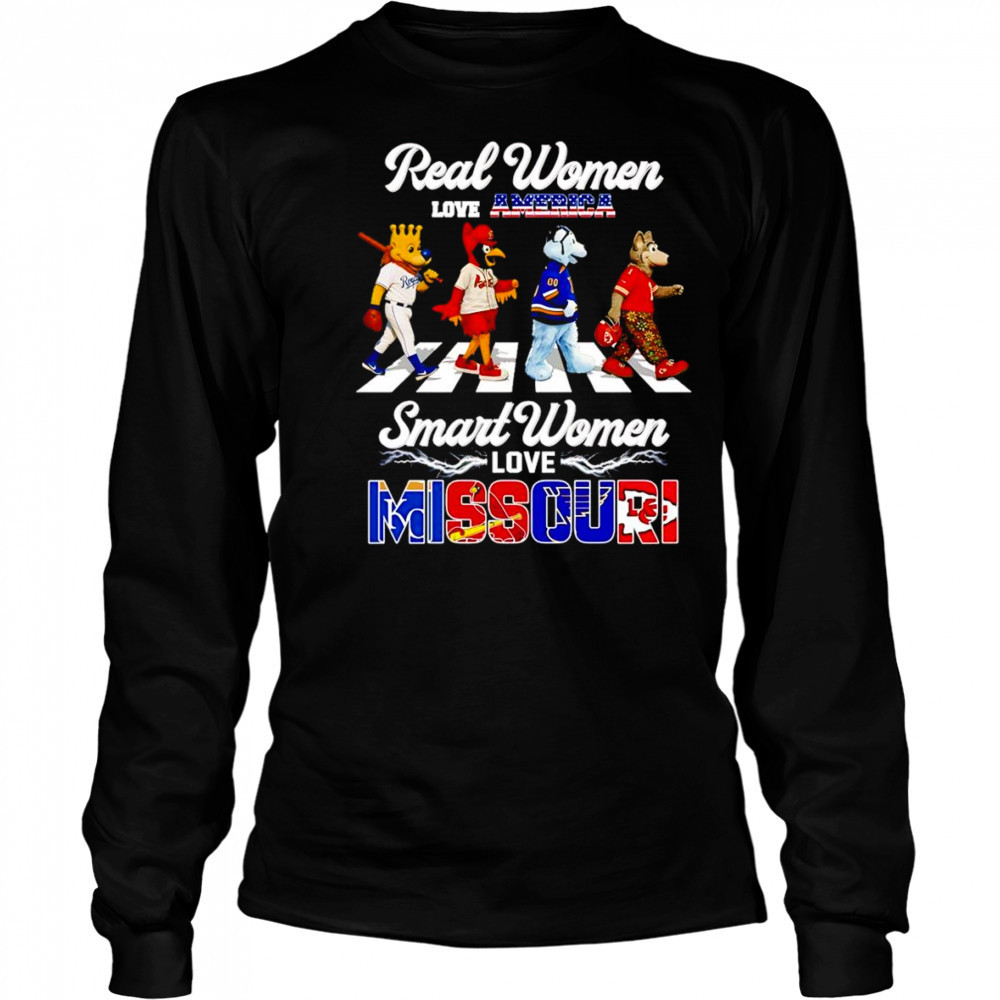 Real women love America smart women love Missouri mascot shirt Long Sleeved