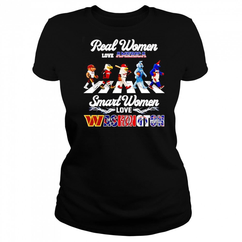 Real women love America smart women love Washington sports mascot shirt Women's T-shirt