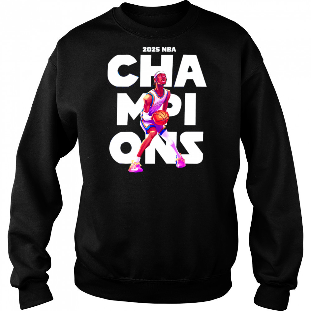 Shai Gilgeous-Alexander caricature 2025 NBA Champions shirt Sweatshirt