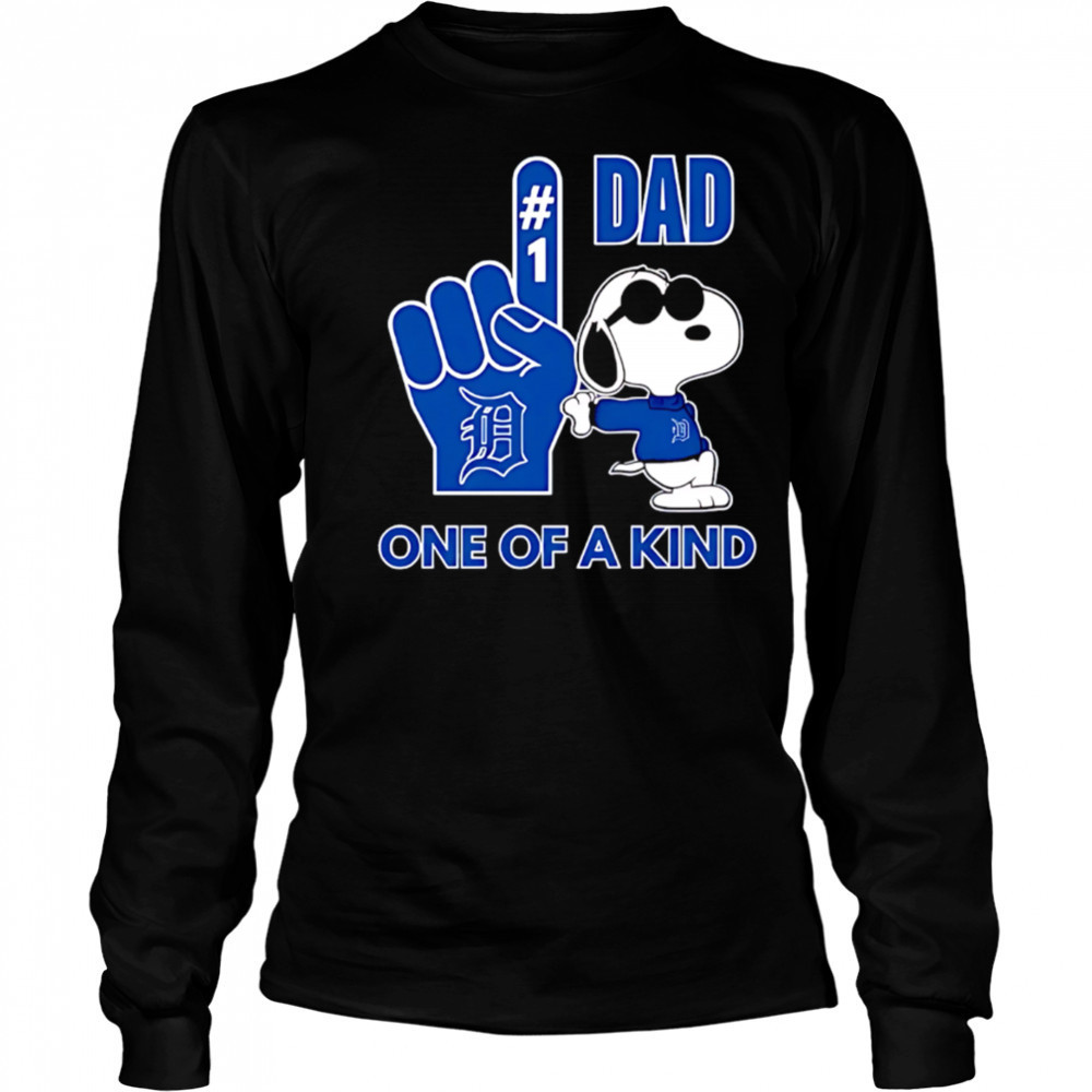 Snoopy Detroit Tigers #1 DAD One of A Kind shirt Long Sleeved