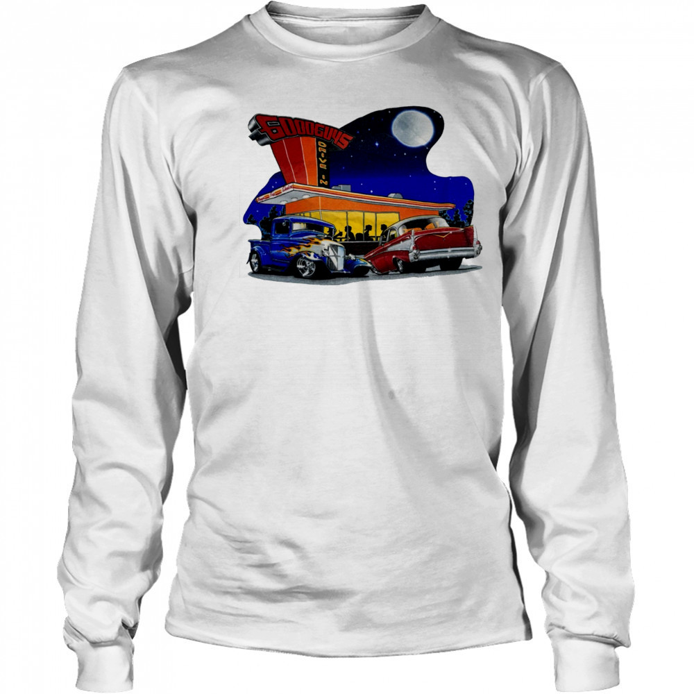 Good Guys Drive In Diner car spell out shirt Long Sleeved