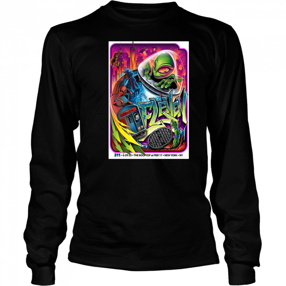 311 Poster June 29 2025 Rooftop at Pier 17 New York NY T-Shirt Long Sleeved