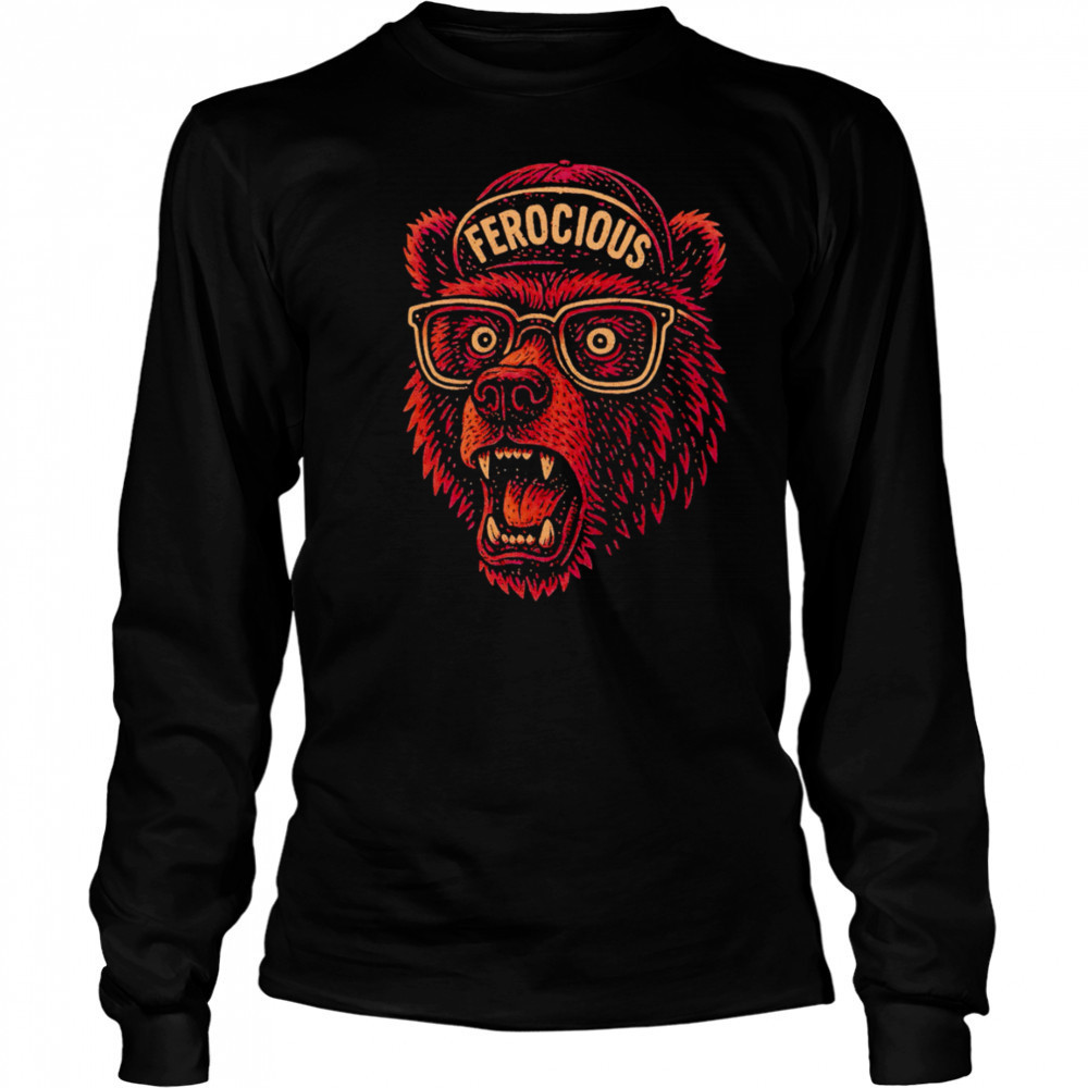 Bear Big Head Hat Ferocious shirt Long Sleeved