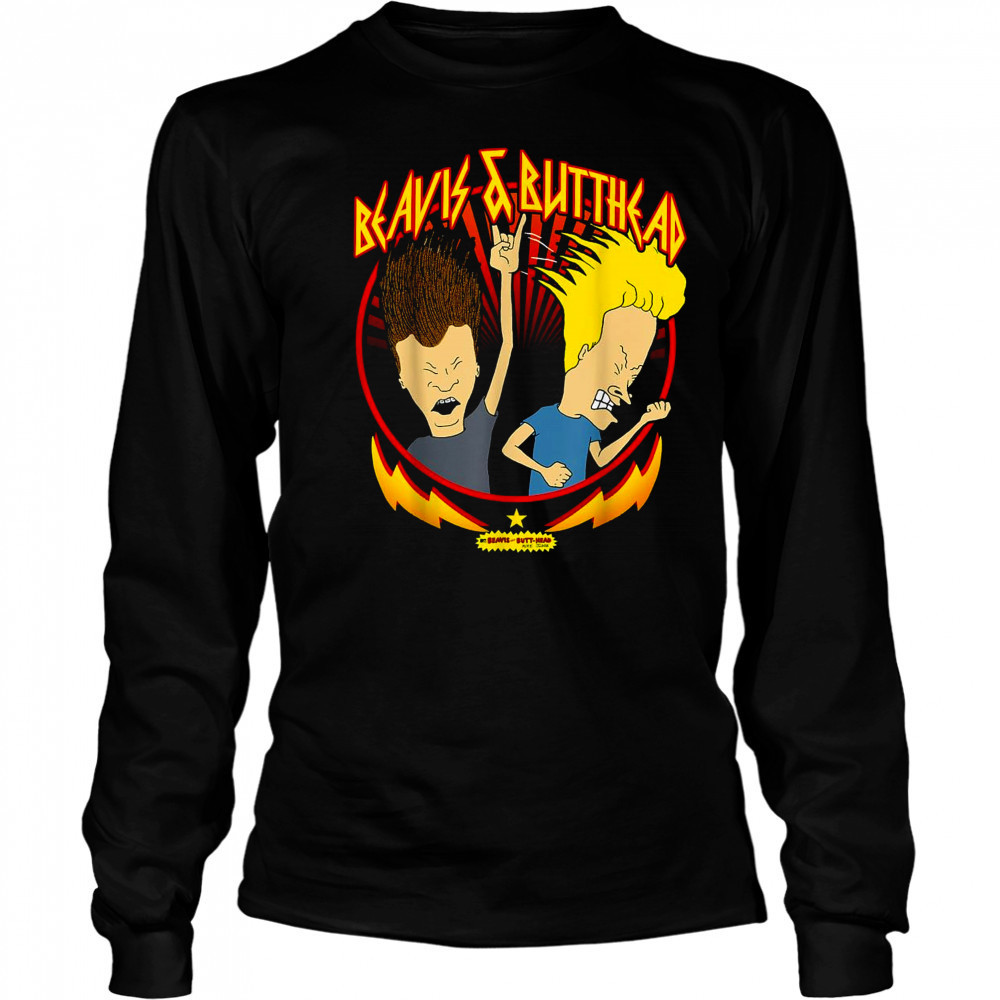 Beavis And Butt Head Metal Colors Rock Out T-Shirt Long Sleeved