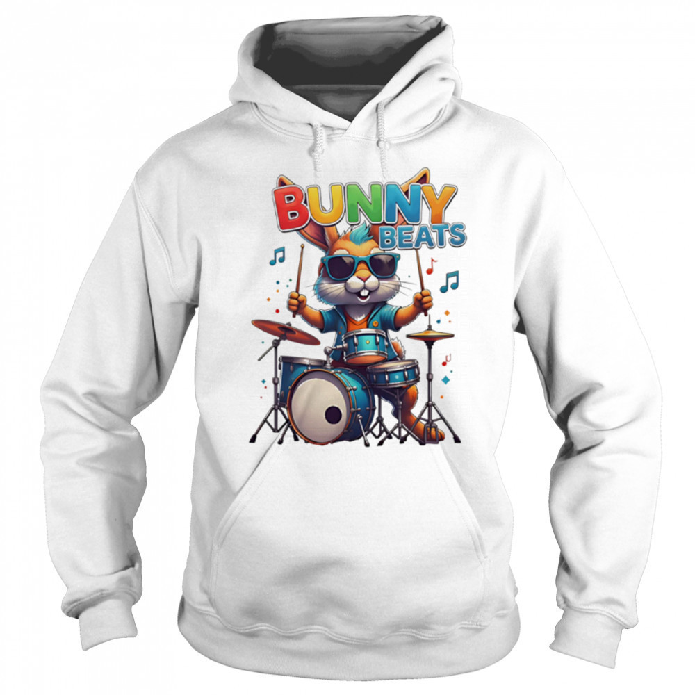 Bunny Beats play drums music cute shirt Hoodie
