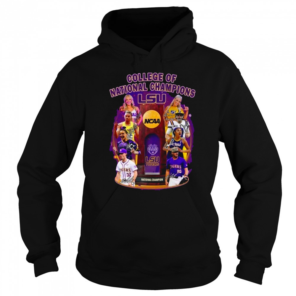 College Of National Champions LSU Tigers T-Shirt Hoodie
