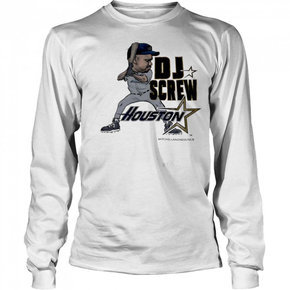 DJ Screw Day Houston Baseball Edition caricature shirt Long Sleeved