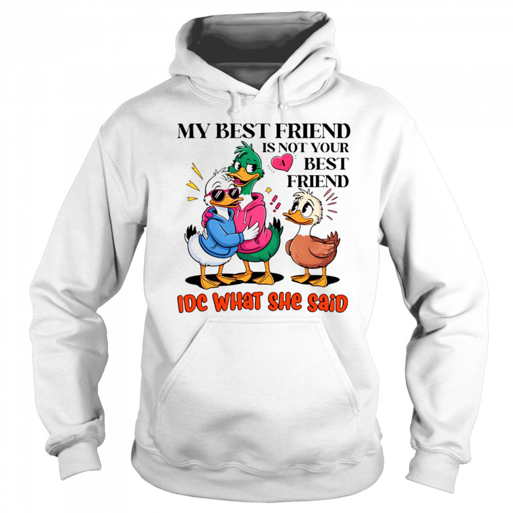 Duck my best friend is not your best friend IDC what she said shirt Hoodie
