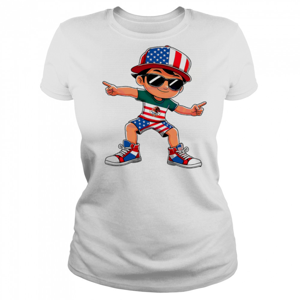 Half Mexican Half American Kid Pride Cartoon shirt Women's T-shirt